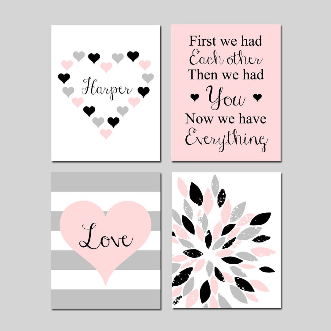 Heart Nursery Decor Heart Nursery Art Pink Nursery Art, Pink Nursery