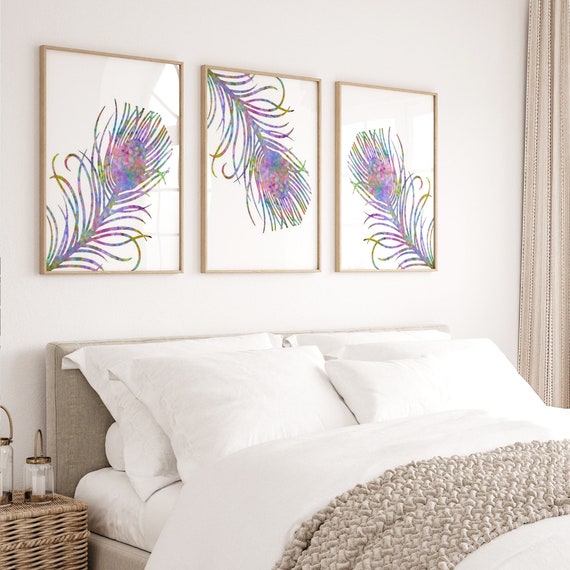 Peacock Feather Art Peacock Feather Wall Art Peacock Feather 