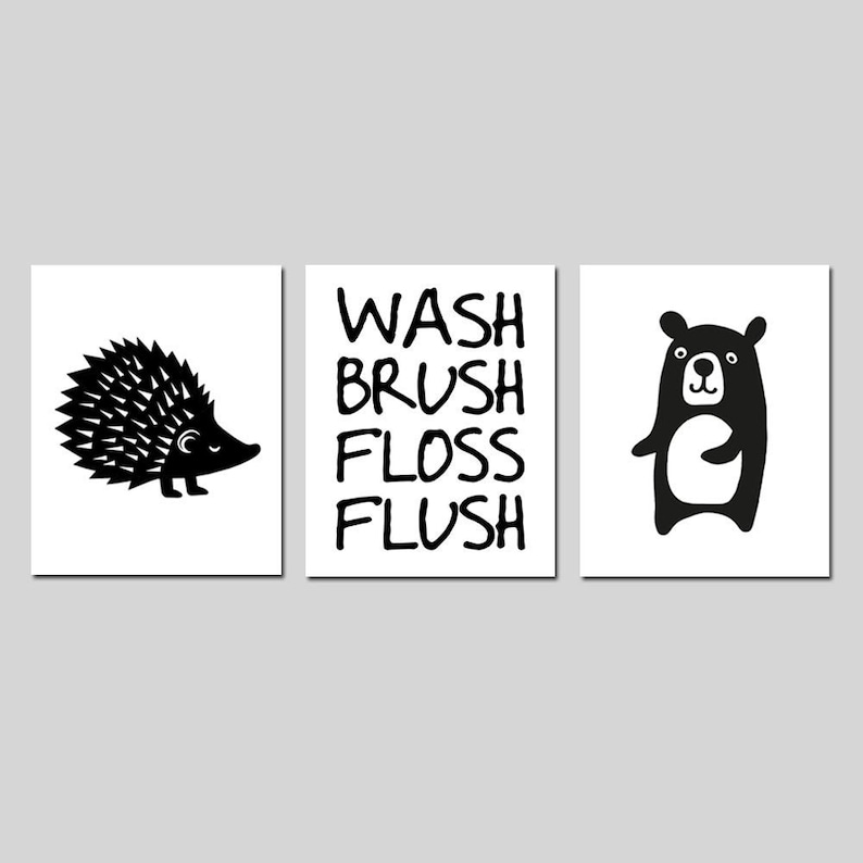 Woodland Bathroom Decor Woodland Bathroom Art Forest Animal Etsy