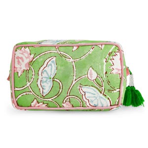 Lime & Pink Floral Stylish Cotton Clutches For Women Hand Pouch Traditional Block Print Fabric Premium Quality Best Gift For Mother&#39;s Day