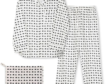 Mens Pajama Set - Animal Print Breathable And Light Cotton Pjs, Mens Pijamas Para Hombres Sleepwear Set, 100% Cotton Pajama Set.