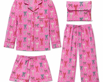 Hand Block Print Cotton Pajama Set Women's Lounge Wear