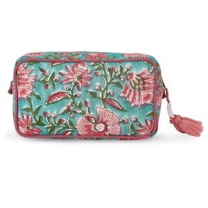 Pink Flower Stylish Cotton Clutches For Women Hand Pouch Traditional Block Print Fabric Premium Quality Cotton Gift For Mother&#39;s Day