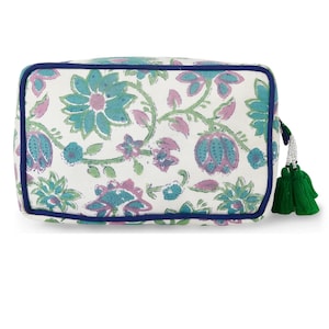 Blue Flower Stylish Cotton Clutches For Women Hand Pouch Traditional Block Print Fabric Premium Quality Cotton Gift For Mother&#39;s Day