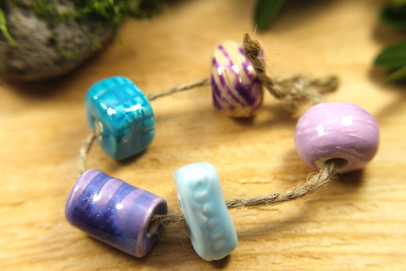 Earrings Bracelet Artisan Handmade Necklace Jewelry Ceramic Bead Set
