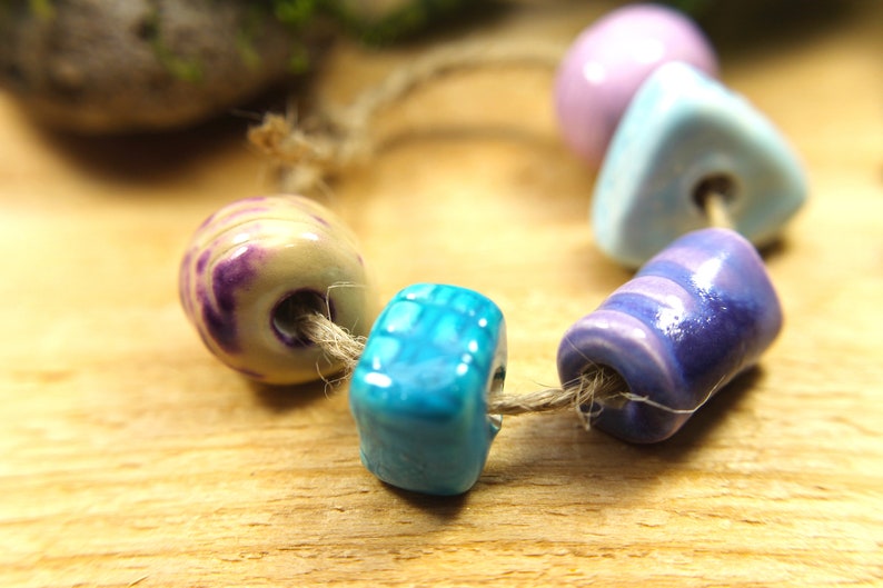 Earrings Bracelet Artisan Handmade Necklace Jewelry Ceramic Bead Set