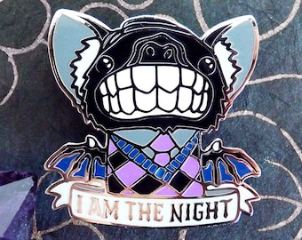 Bat Enamel Pin, Halloween Pin, Spooky Pins, Vampire Pin, Gothic Pins, Witch Pin, I am the Night Bat Pin