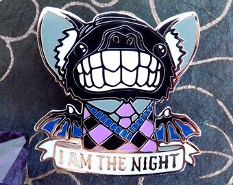 Bat Enamel Pin, Halloween Pin, Spooky Pins, Vampire Pin, Gothic Pins, Witch Pin, I am the Night Bat Pin