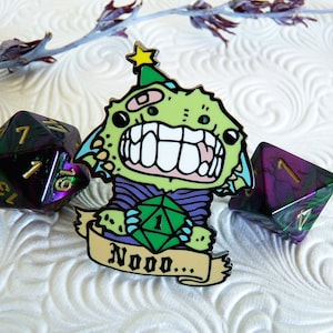 DnD Pin, Dragon Pin, DnD Enamel Pin, Dragon Gifts, D20 Dice Pin, RPG Enamel Pin, Tabletop RPG Gifts, Dicey Dragon Pin