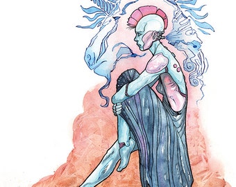Virgo Zodiac, Unicorn Art Print, Virgo Gifts, Virgo Print, Unicorn Gifts, Virgo Zodiac Art, Zodiac Gifts - Virgo 11x14" Print by Cody Vrosh