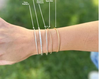 Spezialität Gold Filled und Sterling Silber Armreifen + Bar Verbinder für PJ