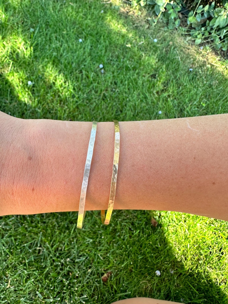 Permanent Bangles Sterling Silver and Gold Filled Bangles for Permanent Jewelry + Bar ...