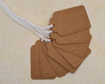 Etiquetas Kraft en relieve de agradecimiento - (8) en total
