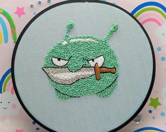 Pastel de luna espacial final bordado a mano