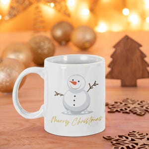 Christmas Snowman Mug, Merry Christmas Christmas Mug for Adults and Children, Christmas Coffee Mug, Ceramic Mug (330 ml)
