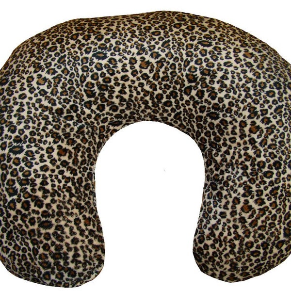 Nursing Pillow Cover for Boppy Pillow - Breastfeeding Pillow Cover - Pillowcase for Boppy - Bare Naked Boppy for Baby Girl - Cheetah Minky