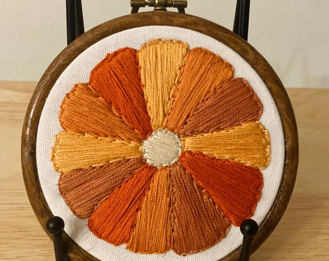 Featured listing image: Orange gradient daisy series 4" flower embroidery