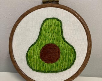 Avocado hanging embroidery 4”