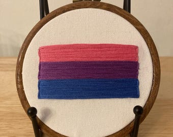 Pride flag bisexual LGBTQIA hanging embroidery 4”