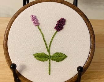 Lilac floral two tone 4" flower embroidery