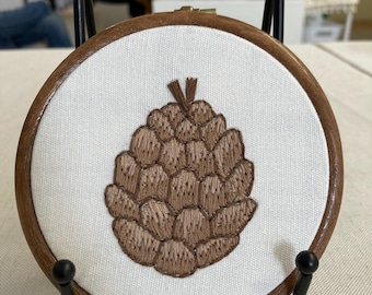 Pinecone hanging embroidery 4”