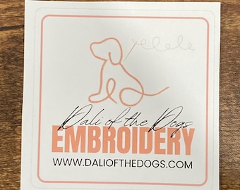 Dali of the Dogs Embroidery logo 3” sticker