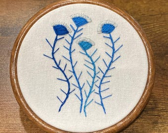 Victoria crown pigeon feather hanging embroidery 4”