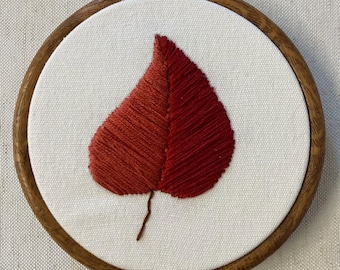 Dual shades red leaf hanging embroidery 4”