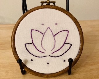 Purple lotus violet lotus hanging embroidery 4”