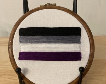 Pride flag asexual ace LGBTQIA hanging embroidery 4”