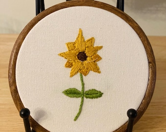 Sunflower #2 autumn 4" flower embroidery