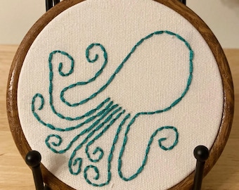 Octopus hanging embroidery 4”
