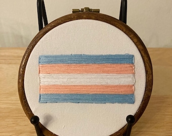 Pride flag transgender trans LGBTQIA hanging embroidery 4”