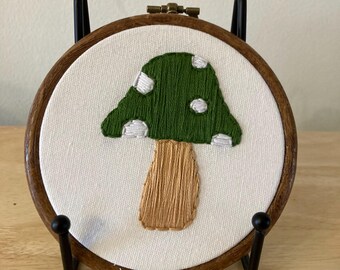Mushroom green fungi fungus fly agaric amanita muscaria hanging embroidery
