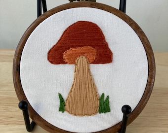 Mushroom reddish brown fungi fungus ink cap hanging embroidery