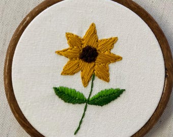 Sunflower 4" flower embroidery