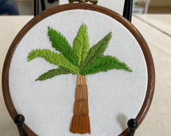 Palm tree hanging embroidery 4”
