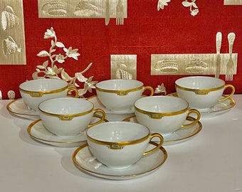 Thomas Sevres Bavaria Gold Trim Tea Cup and Saucer