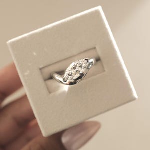 East West Marquise Lab Grown Diamond Engagement Ring: 14K Yellow Gold Solitaire