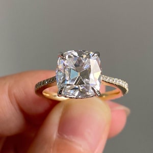 Diamond Ring 2.00Ct Square Cushion Cut Lab Grown Diamond Ring Wedding Diamond Ring Wedding Ring Solitaire Engagement Ring Promise rings