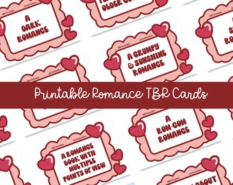 Printable Romance TBR Prompts - 32 Bunte Herzen Design (Digitaler Download)