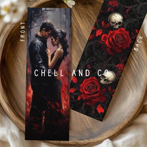 Dark Romance Bookmark - Gothic Couple - Morally Gray Romance - Moody Floral - Spicy Dark Romance Bookmark - Perfect for Romance Readers
