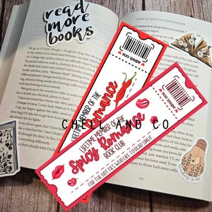 Spicy Romance Bookmark - Steamy Romance Themed Bookmark - Perfect for for Romance Fans - Admission Ticket Bookmark