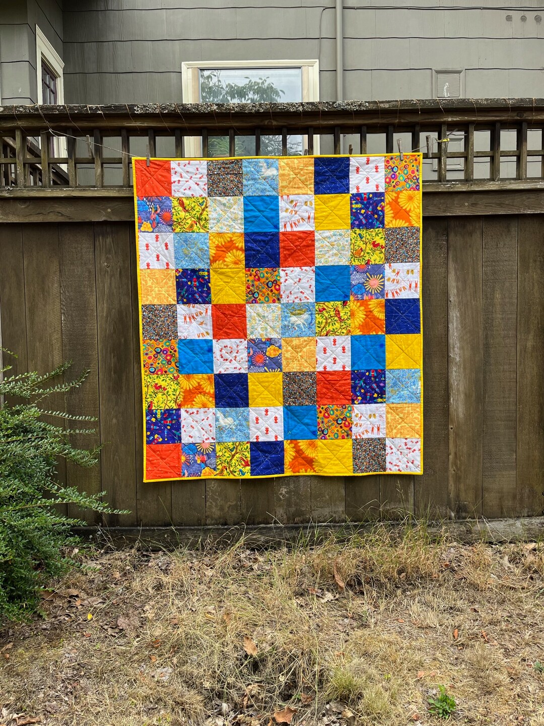 Kids' Patchwork Quilt in Primary Colors Etsy