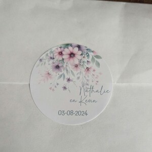 Bloemen / trouw stickers 24 st