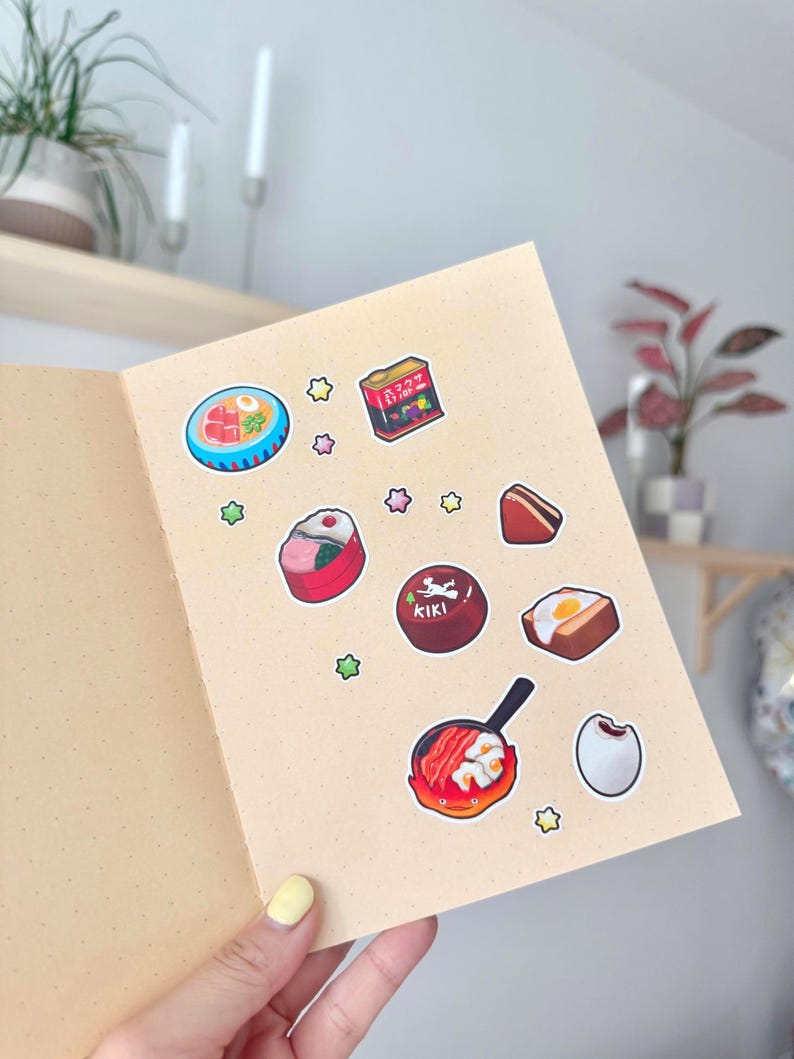 Ghibli Food Sticker Sheet | matte vinyl weatherproof | anime japanese food | aesthetic cute realistic | laptop water bottle journal image 3