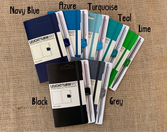 Colored Pen Loop (Blues/Greens), Self-Adhesive Pen/Pencil Holder Attaches to Journal, Notebook, Binder or Book