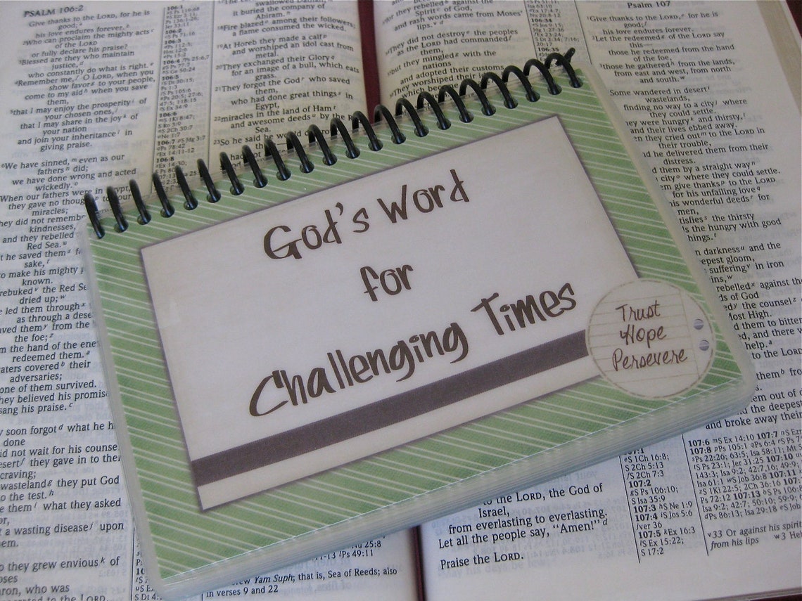 Laminated Bible Verse Cards God's Word for Challenging Etsy