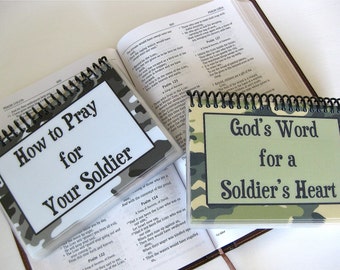 How to Pray for Your Soldier/God's Word for a Soldier's Heart - PERSONALIZED Combo Set, Spiral-Bound, Laminated Cards