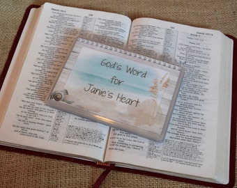 God's Word for a Seeking Heart, PERSONALIZED Bible Verse Cards, Laminated and Spiral-bound